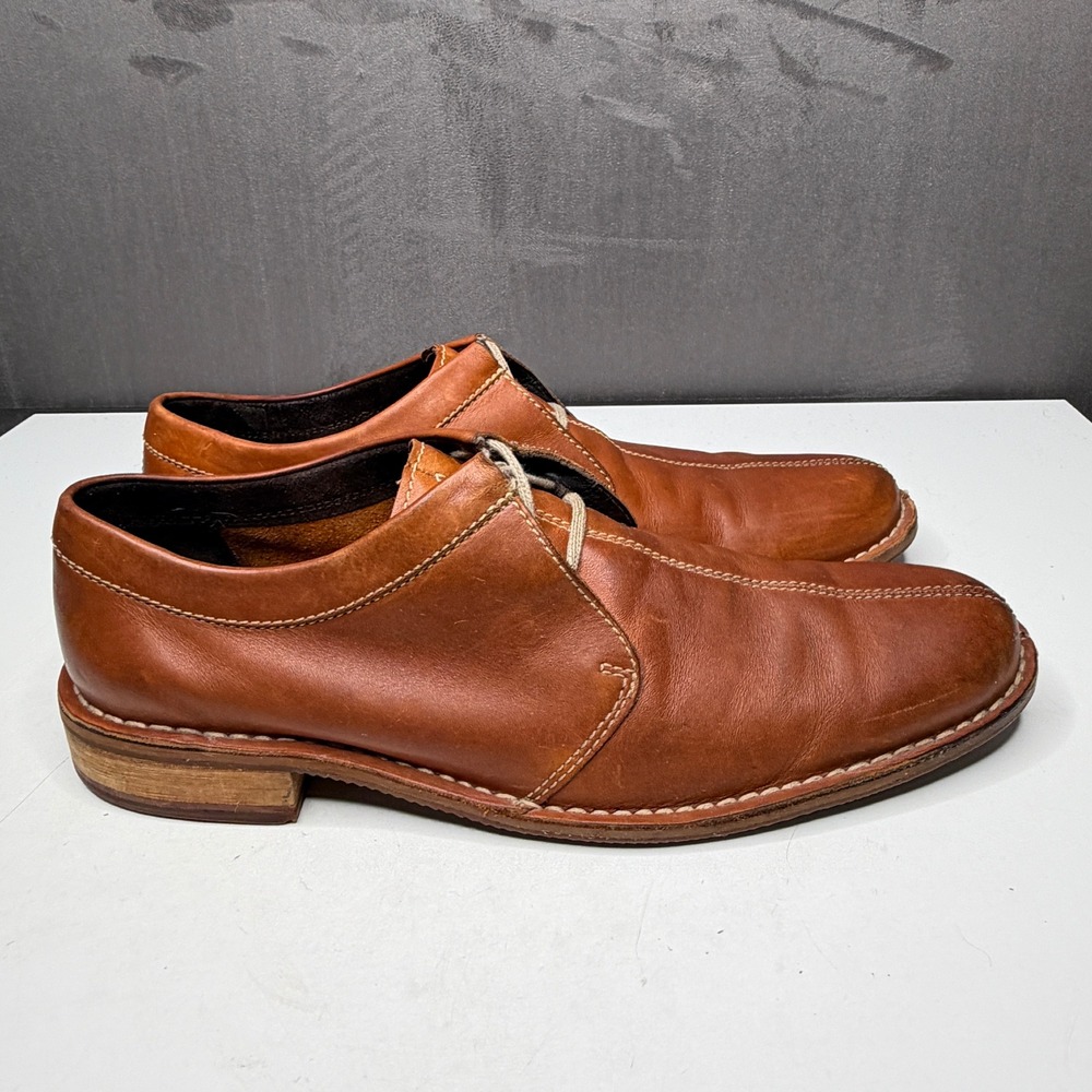 Cole Haan Doherty Oxford Mens 11 M Brown Leather Split Toe Lace Up Dress Shoes